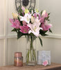 Pink and White Oriental Lilies