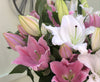 Pink and White Oriental Lilies